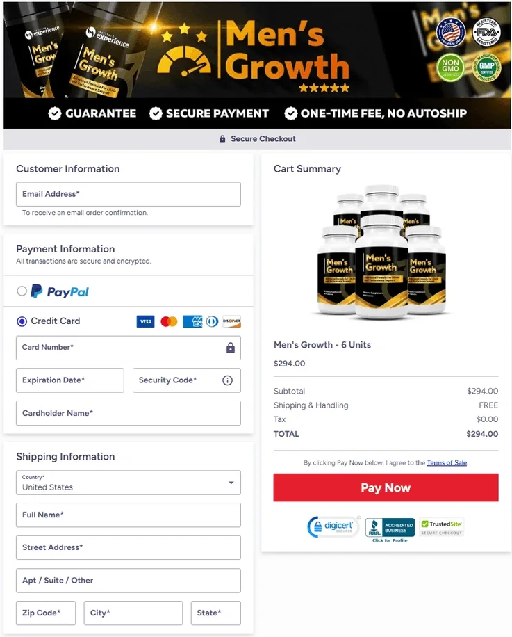 Order Men’s Growth online